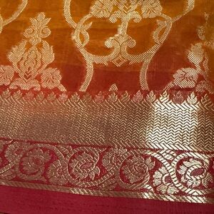 Elegant Red and Gold Patterned Fabric